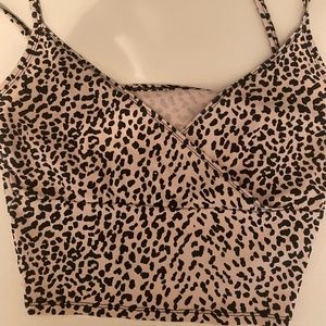 Shein leopard print crop top